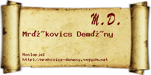 Mrákovics Demény névjegykártya